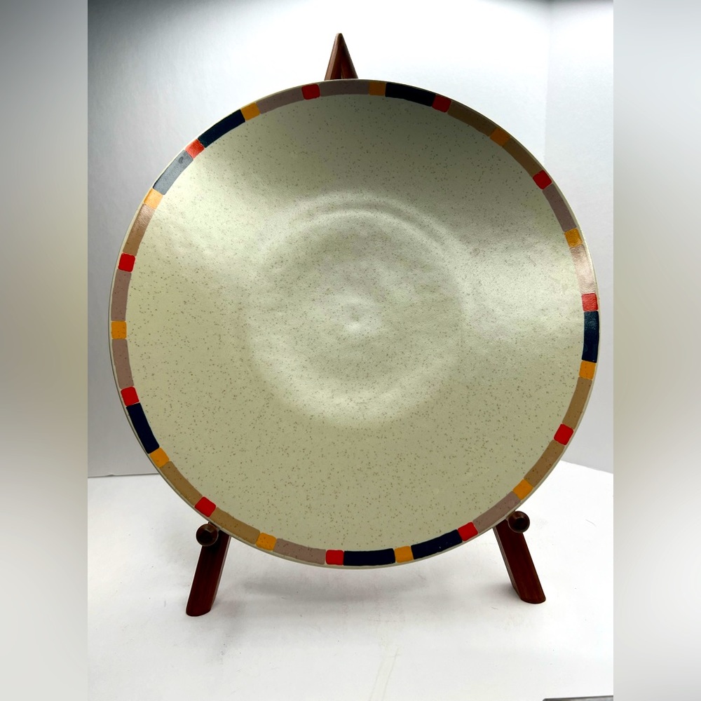 Sasaki Arizona Red 12” Chop Plate (Round Platter) By Vignelli. 1985 Japan
